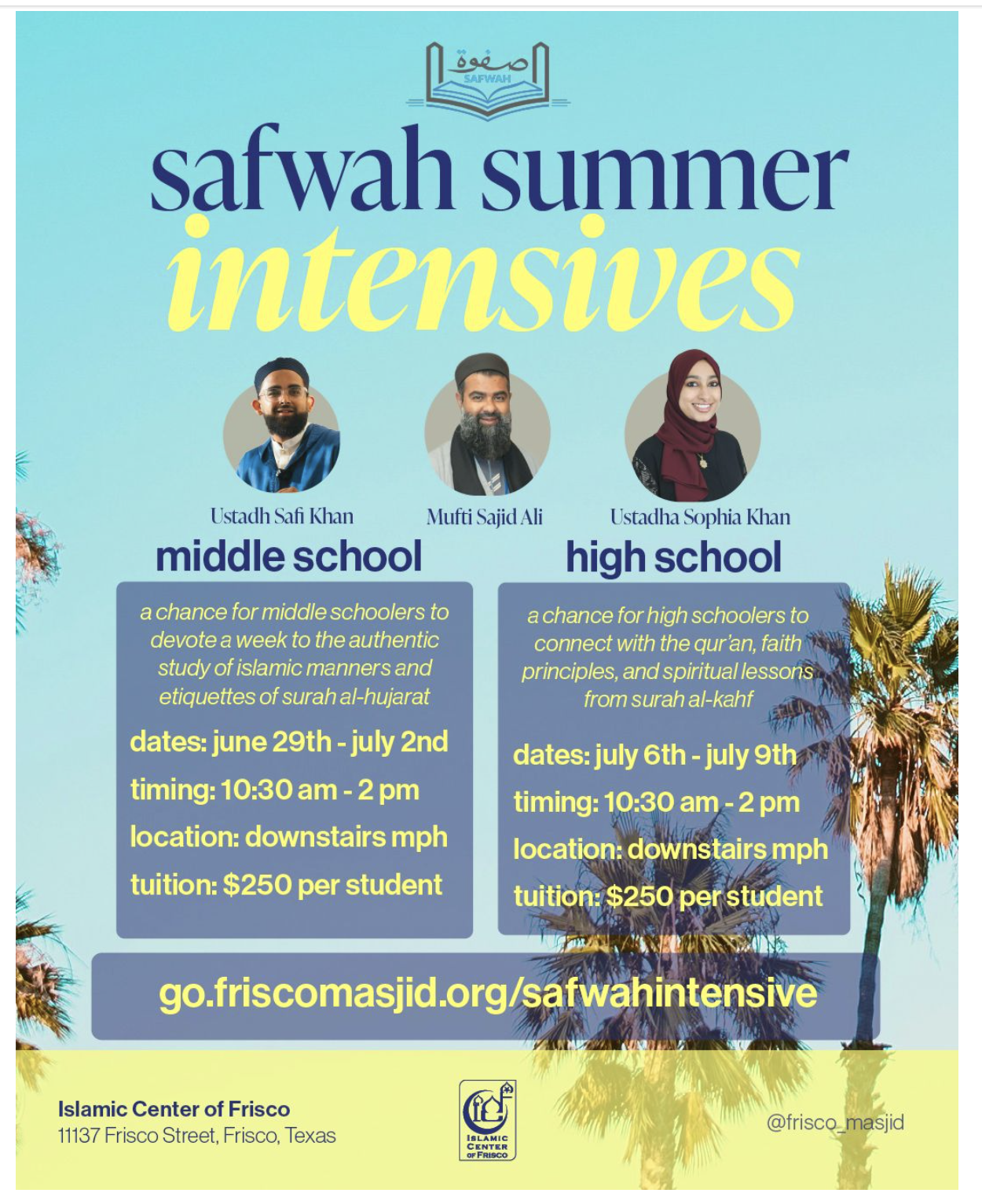 Safwah Summer Intensives - Middle School