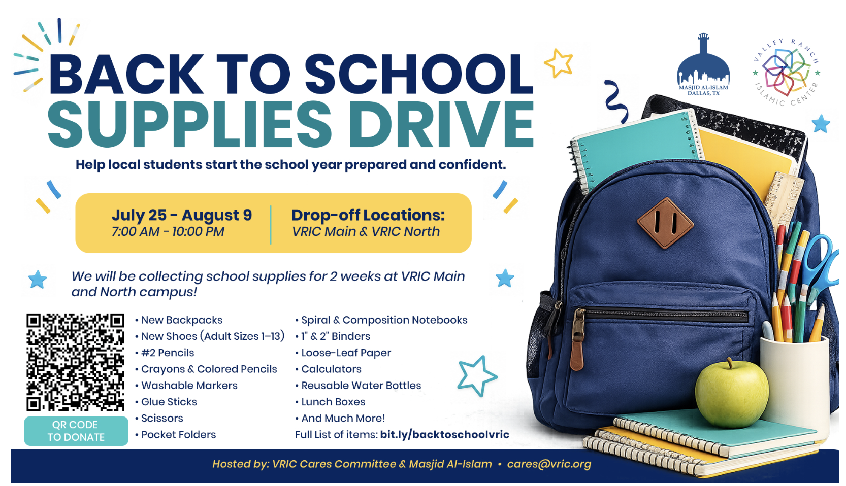 Back to School Supplies Drive