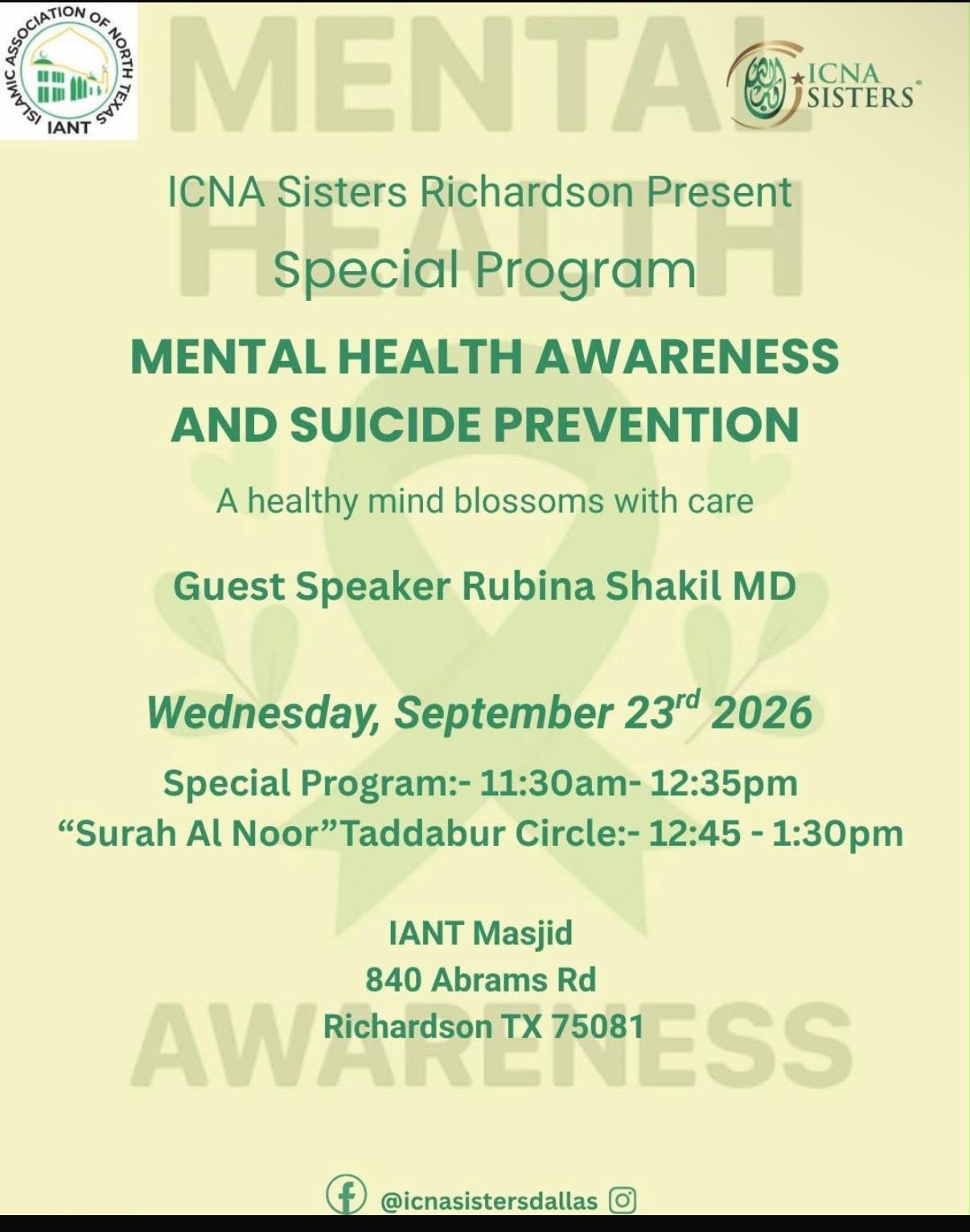Mental Health Awareness and Suicide Prevention