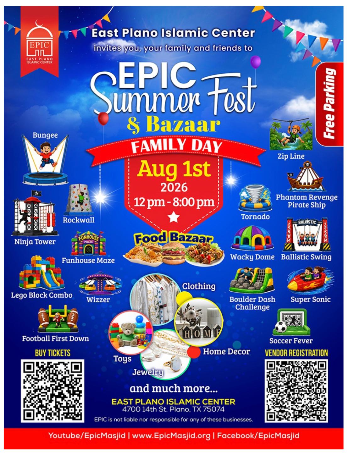 EPIC Summer Fest & Bazaar Family Day