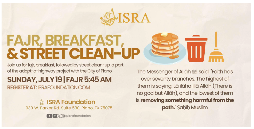 Fajr, Breakfast, & Street Clean-up