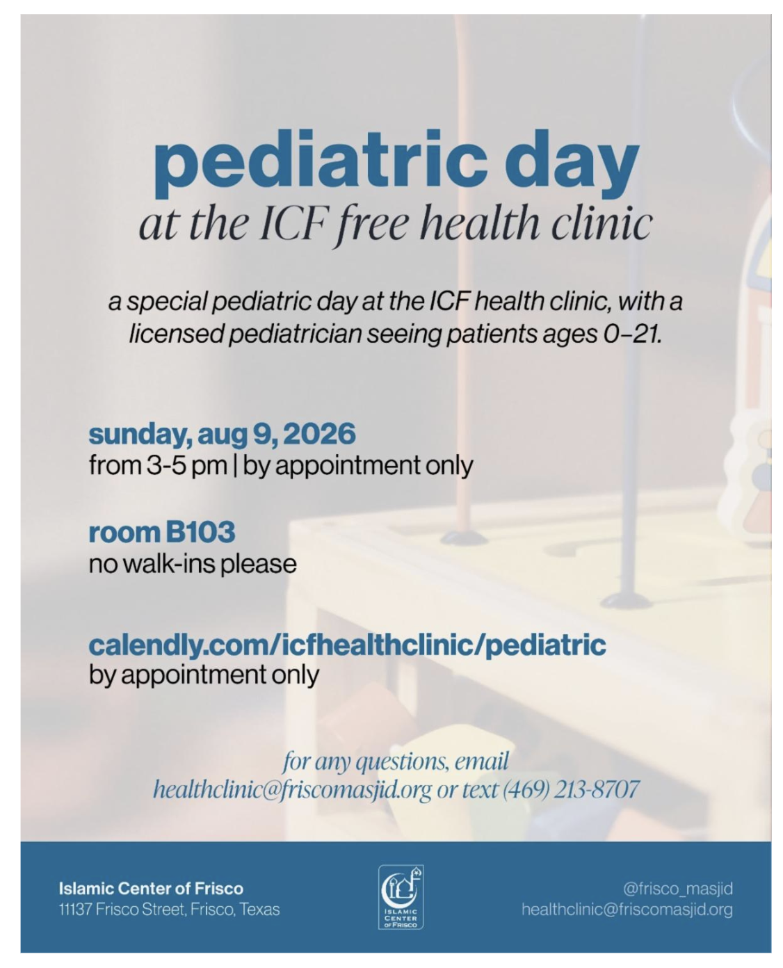 pediatric day at the ICF free health clinic