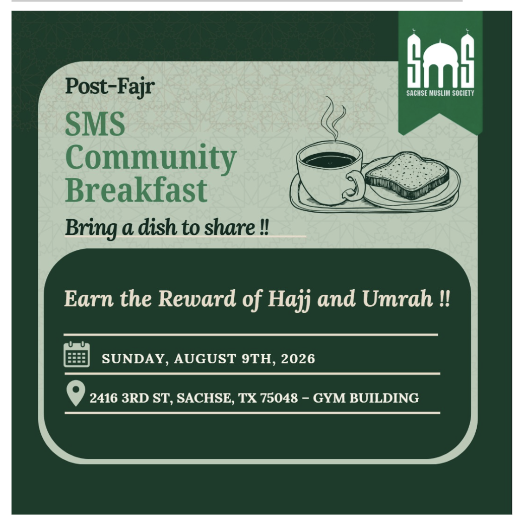 Post-Fajr SMS Community Breakfast