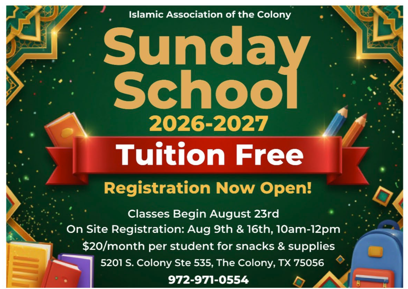 Sunday School - On Site Registration