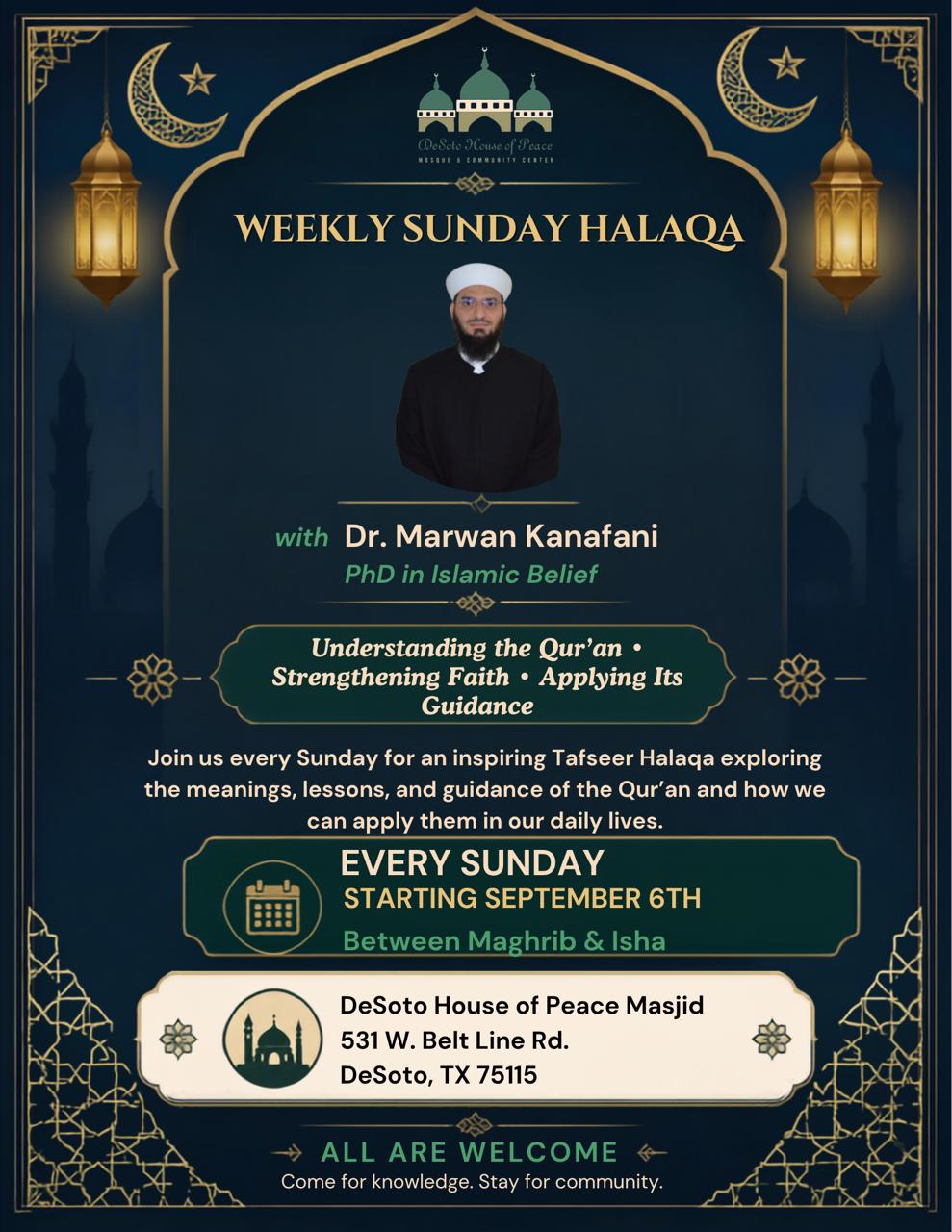 Weekly Sunday Halaqa