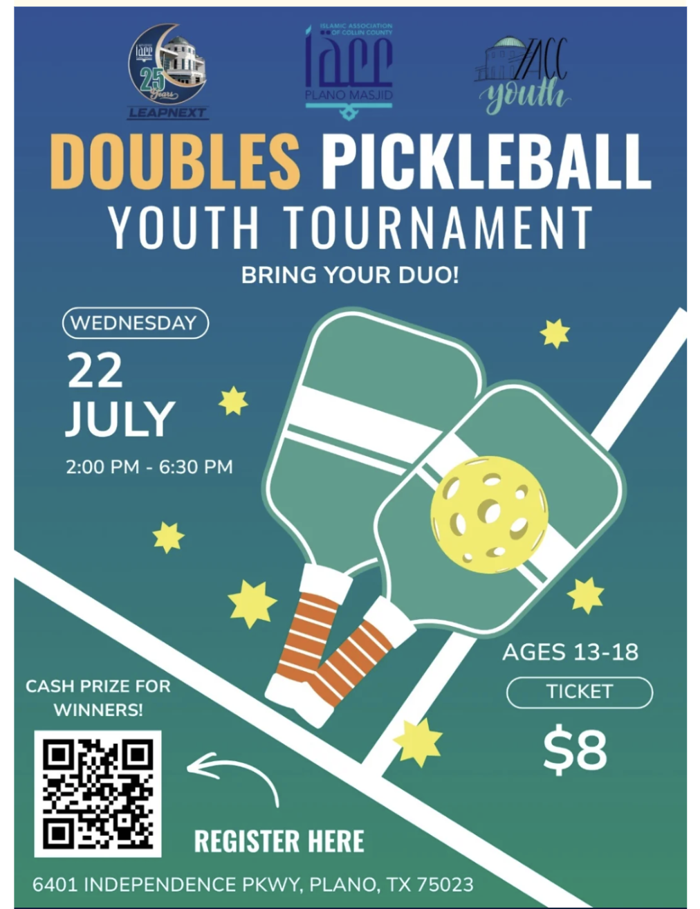 Doubles Pickleball Youth Tournament