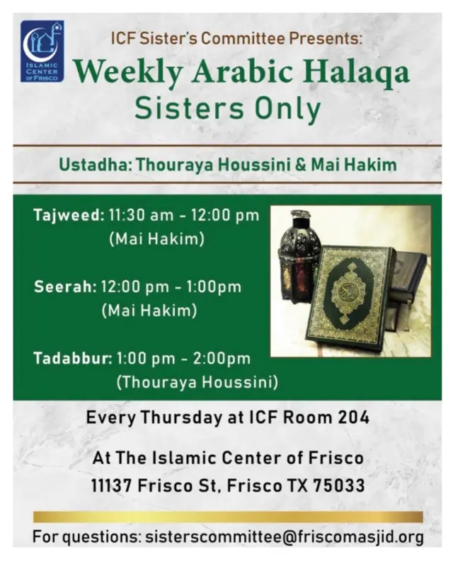 Weekly Arabic Halaqa Sisters Only