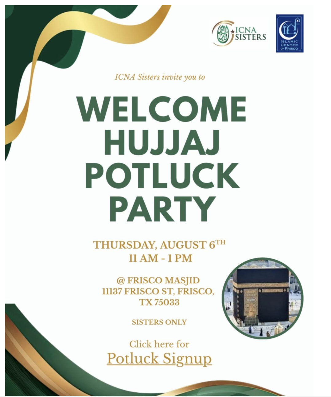 Welcome Hujjaj Potluck Party