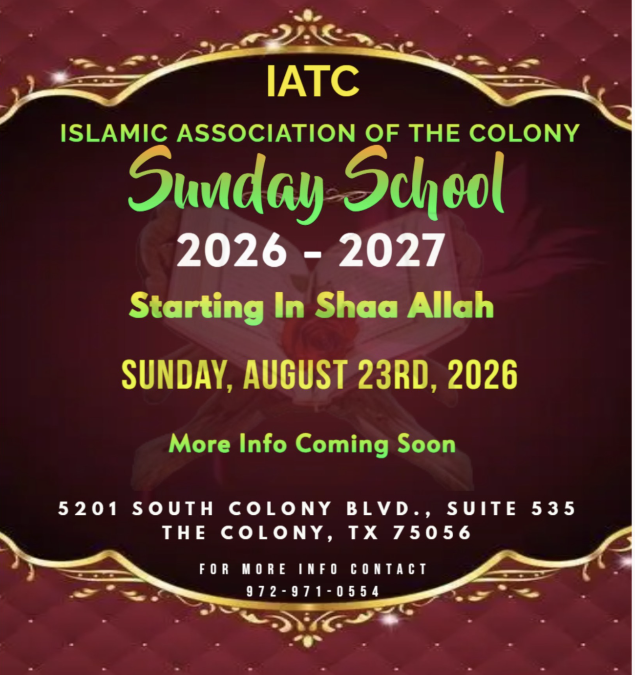 Sunday School 2026 - 2027