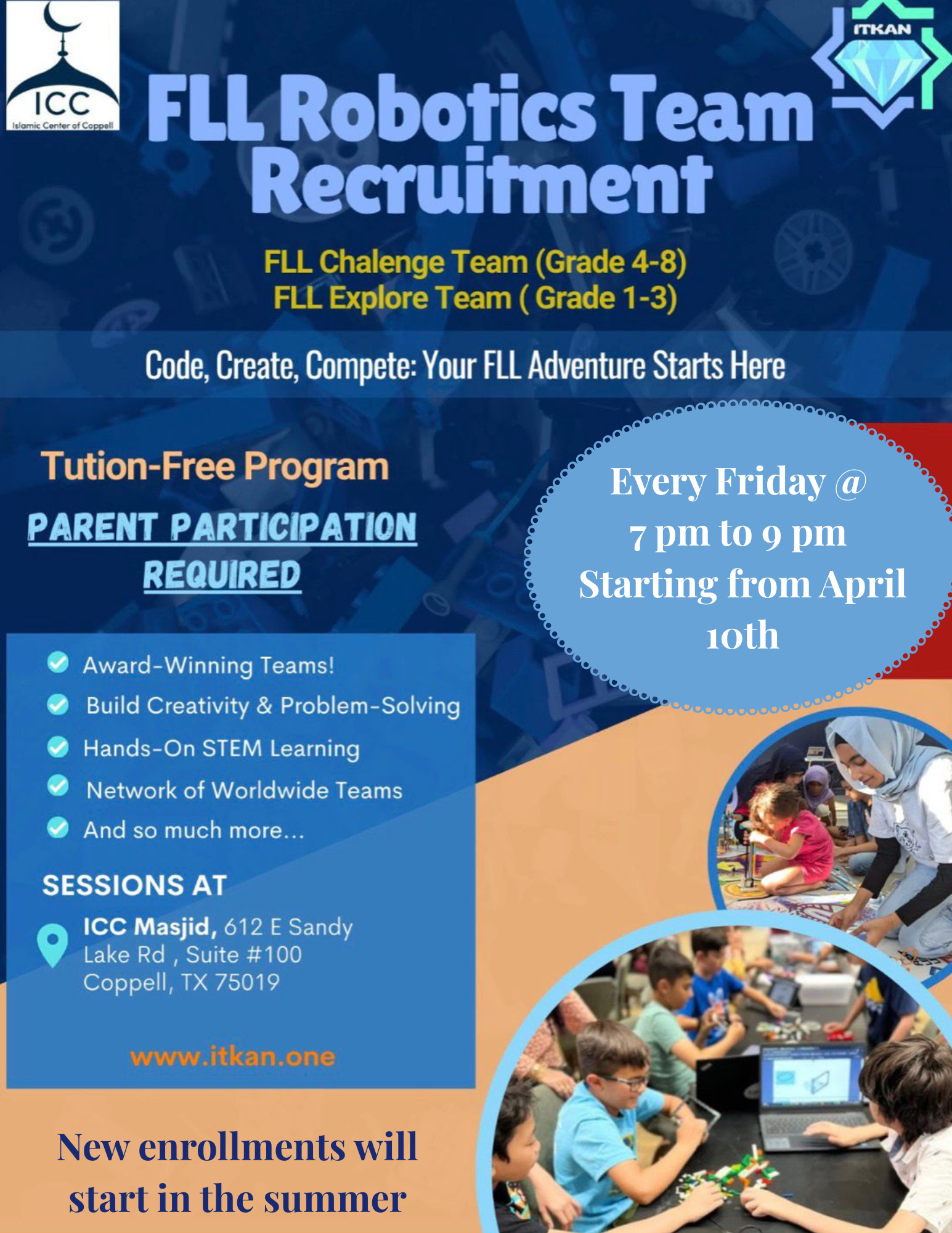 Itkan FLL Robotics Class (Grades 1–8)